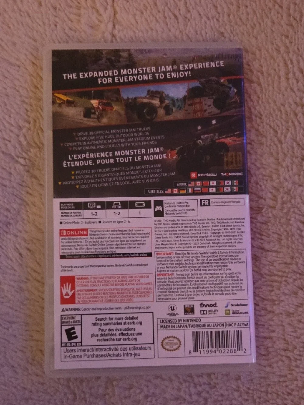 Monster Jam Steel Titans 2 for Nintendo Switch - Blue Case